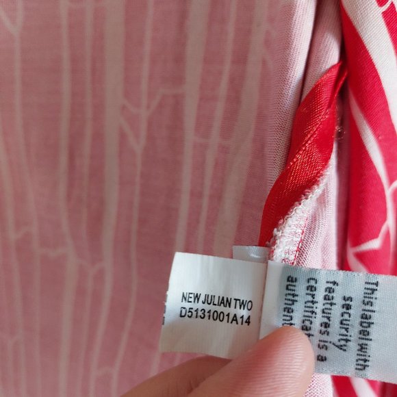 Diane Von Furstenberg Red and White Wrap Midi Dress - Picture 10 of 14